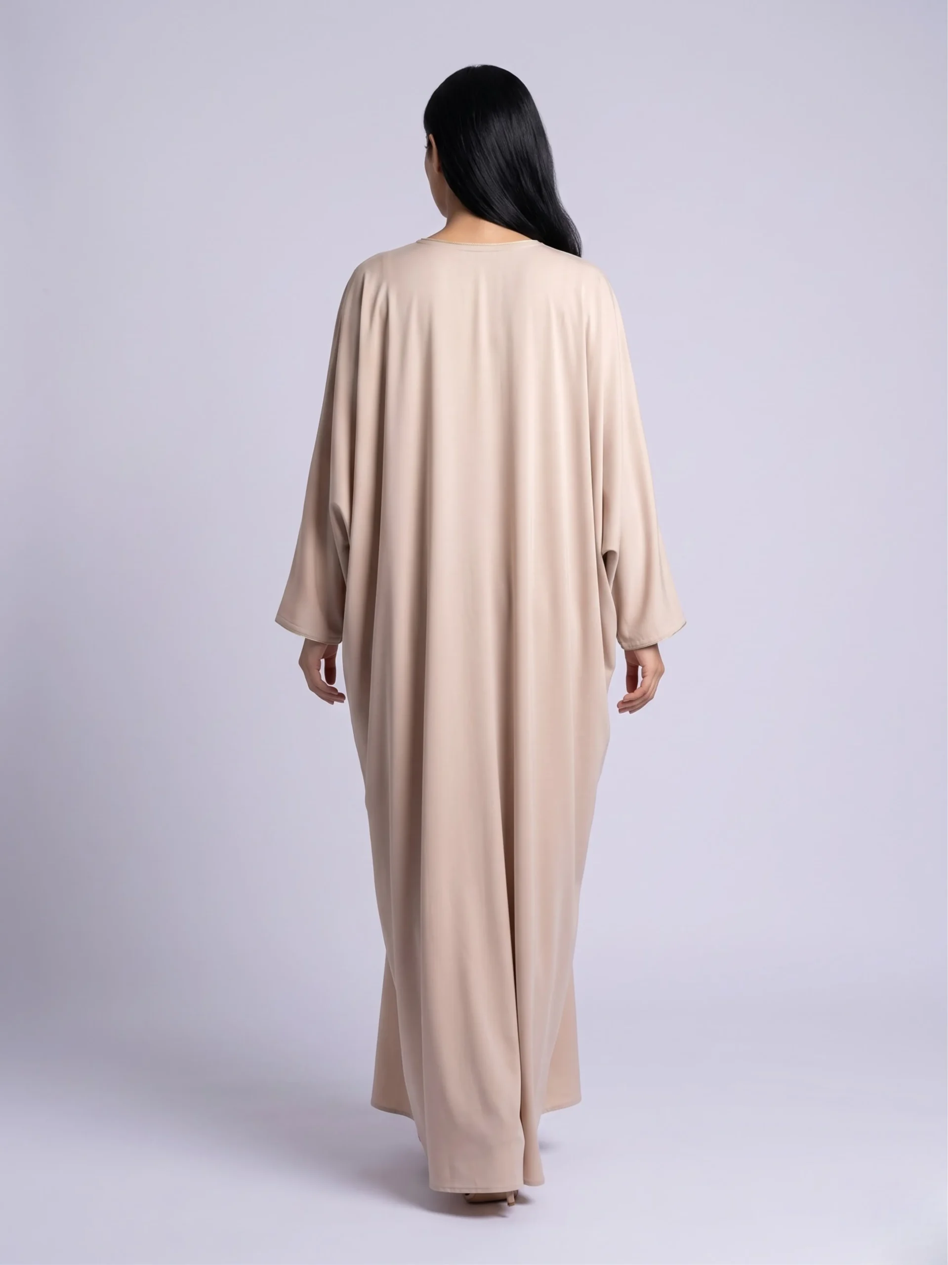 Minimal Abaya with Gold Piping for Women